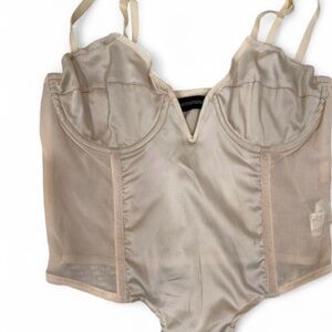 PrettyLittleThing Nude Longline Bustier Bodysuit